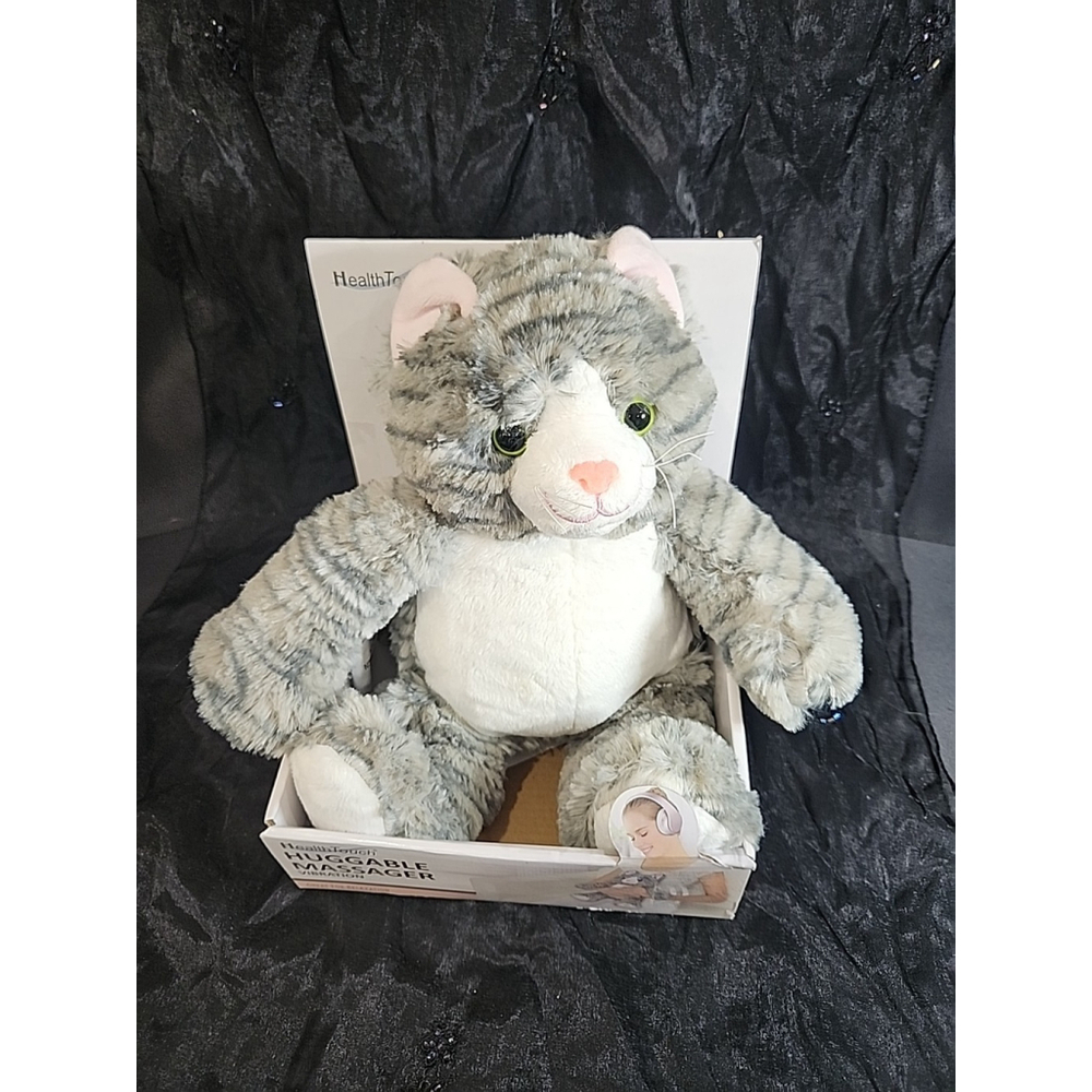 Health Touch Plush Vibrating CAT Huggable Massager with Relaxing Vibration New